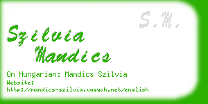 szilvia mandics business card